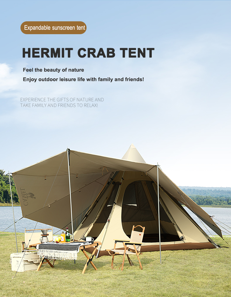 CAMEL CROWN Outdoor Exquisite Camping Tent Portable Folding Indian Pyramid Automatic Tent · v23