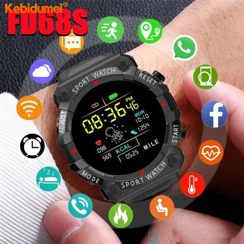 Kebidumei Đồng hồ thông minh Nam Nữ Đồng hồ thông minh Bluetooth Vòng đeo tay thông minh cảm ứng vòng đeo tay thể dục đồng hồ được kết nối cho OS Android