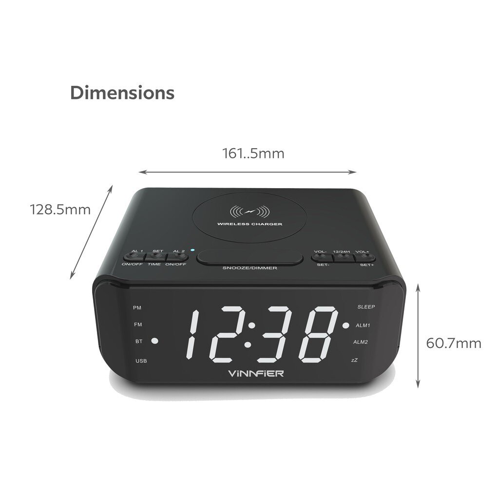 Vinnfier Neo Air 2 Multimedia Bluetooth Alarm Clock Speaker With