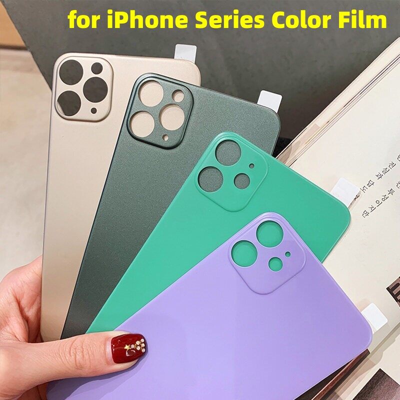 New 3D Thời Trang Màu Sắc Thay Đổi Điện Thoại Miếng Phim Dán Sau Cho IPhone 11 Pro Max 11 Pro Mềm Mờ Bảo Vệ Lưng Films Đối Với IPhone 11 cover Quay Lại Với Logo