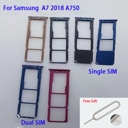 Khay Sim đồ đựng thẻ Cho Samsung Galaxy A7 2018 A750 Bộ chuyển đổi thẻ Sim Sim Thẻ Với thẻ Micro SD đồ đựng Thẻ khay có khe đồ thay thế bộ chuyển đổi Phần