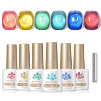 Sinh ra khá 10ml 6 cái/bộ Mùa Thu Đèn nước gel mắt mèo ngâm tắt gel UV làm móng nghệ thuật véc ni bảo hiểm đầy đủ gel móng móng tay