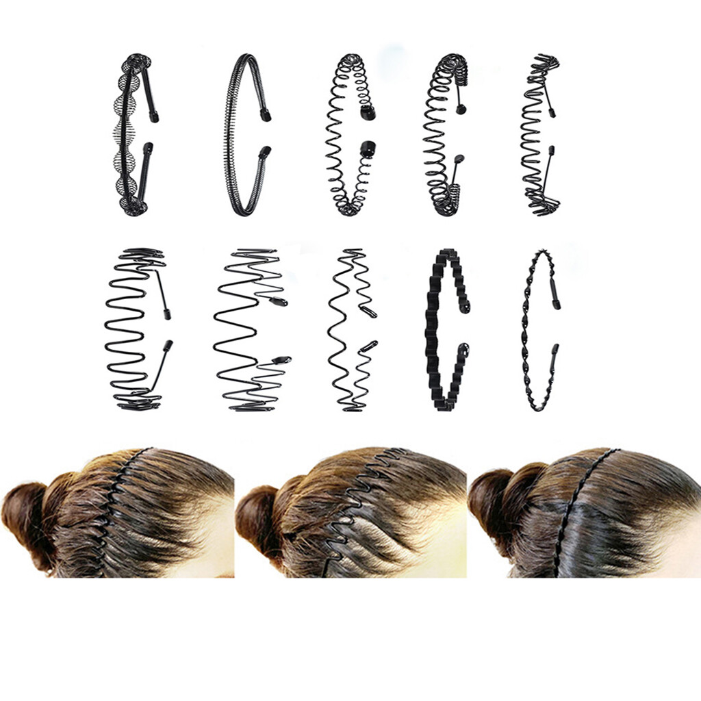 Blesiya 2 Chiếc Băng Đô Lượn Sóng Lò Xo Kim Loại Phi Giới Tính, Băng Đô Thể Thao Rửa Mặt