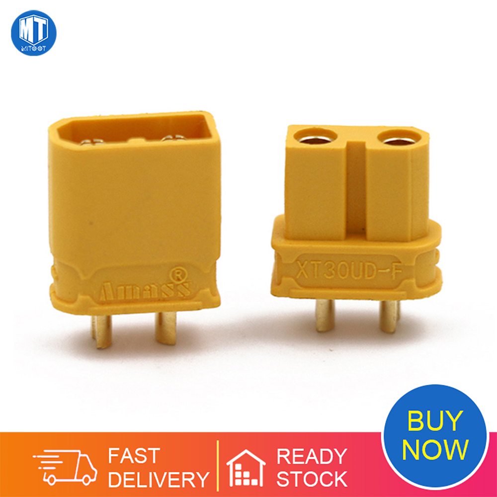 5/10/50 cặp phích cắm chống nước amass xt30ud đầu nối đực cái mạ vàng đồng 2mm 15a cho máy bay không người lái đua rc fpv pin lipo