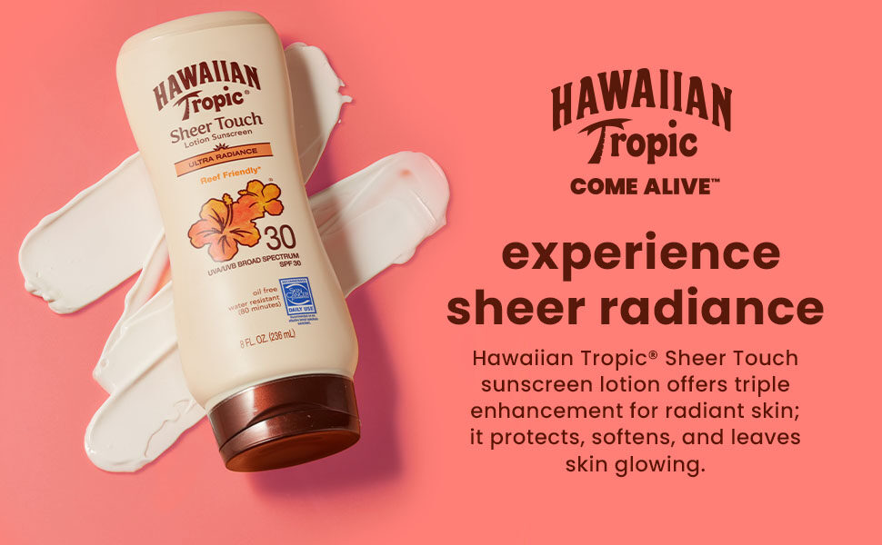 Hawaiian Tropic Sheer Touch sunscreen sun lotion sun protection SPF 30 SPF 50 Coppertone Neutrogena