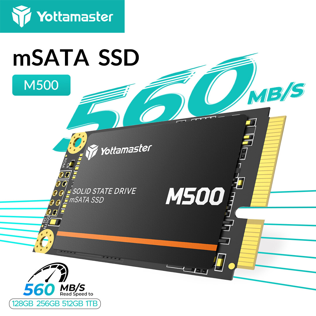 Yottamaster M500 mSATA SSD SATA III 6Gbps 3D NAND Internal Solid State Drive 128GB 256GB 1TB for Laptops Ultrabooks Desktop ราคา 604 บาท*ส่งฟรี