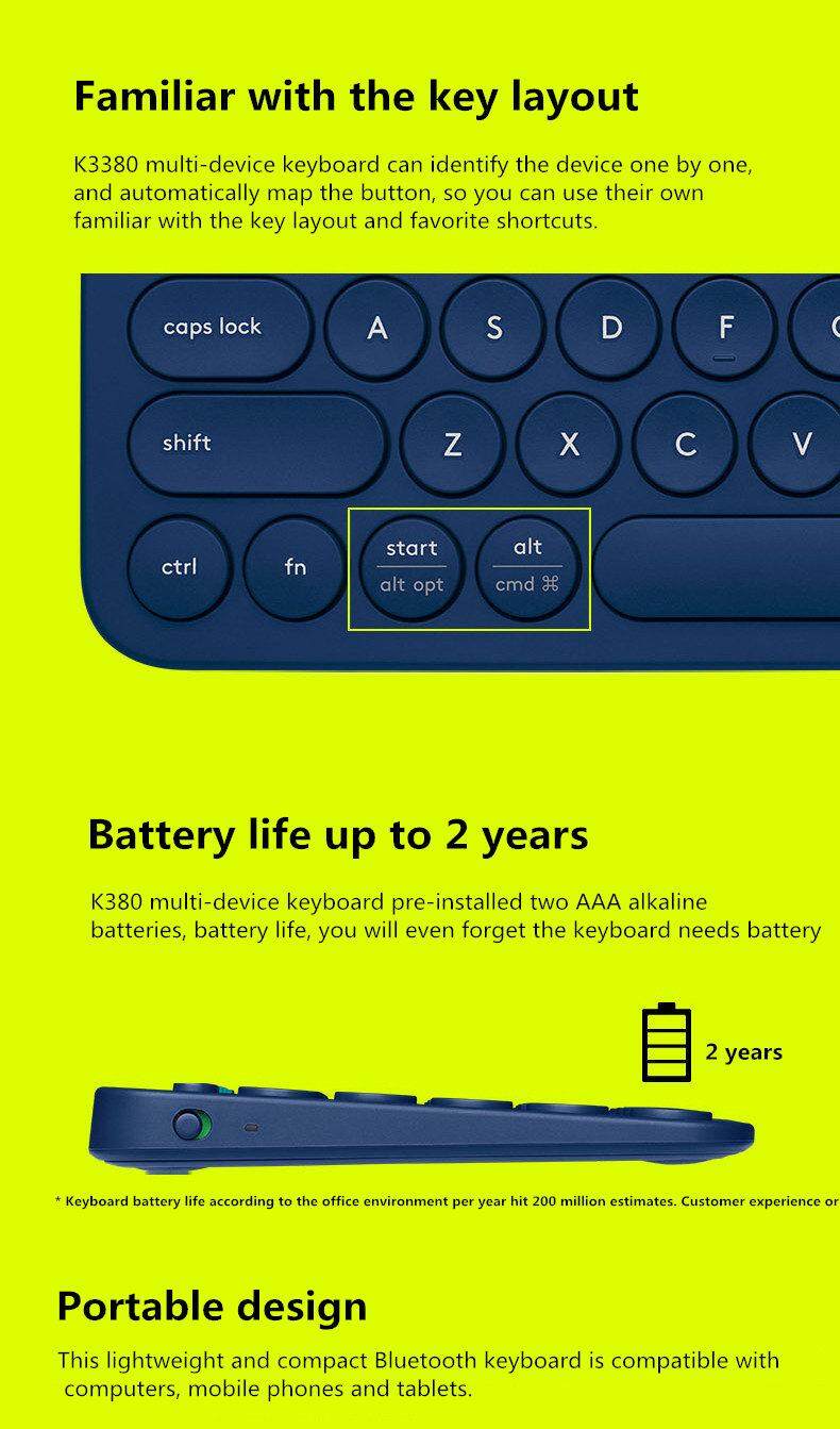 Buy Logitech K380 Multi Device Bluetooth Keyboard Small Compact Design
