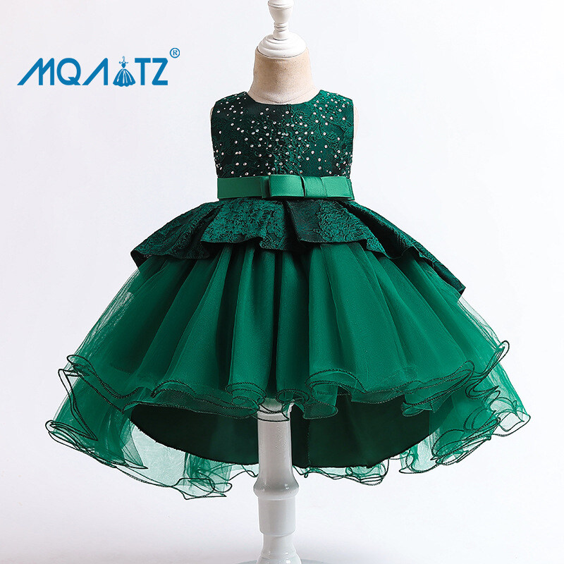 MQATZ Sequin Baptism 1 Year Birthday Tutu Dress For Baby Girl Clothing
