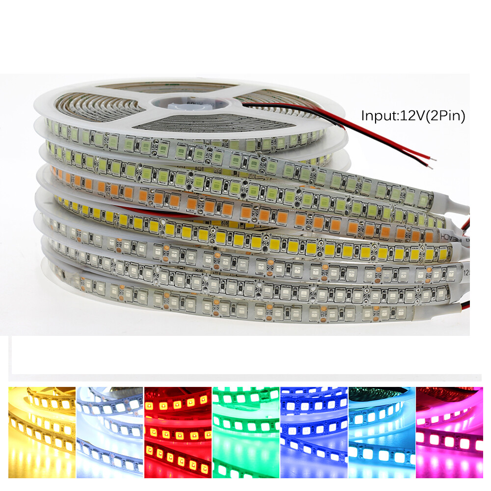 Dc 12v đèn dải led 5054 không thấm nước linh hoạt đèn led neon ribbon 120 đèn led/m độ sáng cao 5 mét
