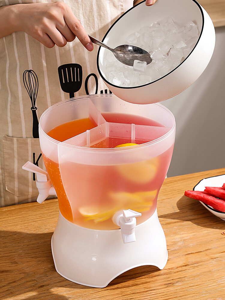 Gambar ?? Ready Stock?? Household Rotating Cold Kettle Table Living Room Cold Kettle Fashion Three Grid Ice Bucket