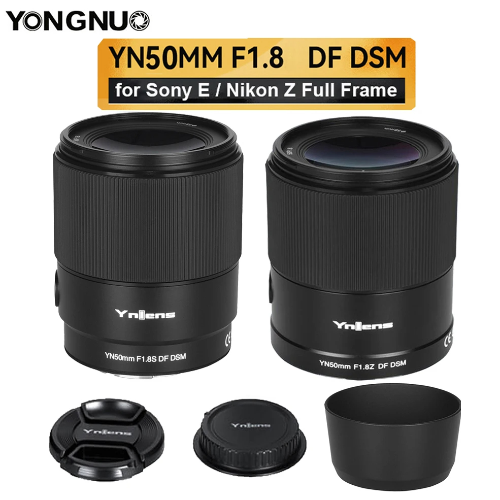 YONGNUO YN50mm F1.8S F1.8Z DF DSM AF MF 50mm F1.8 Full Frame Camera Standard Prime Lens for Sony E A7 A7S A7R Nikon Z Z5 Z6 Z7 Z50 ราคา 11,650 บาท*ส่งฟรี