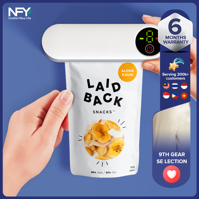 New portable rechargeable push-type sealing machine small household sealing machine plastic bag snack sealer packaging bag sealing ราคา 713 บาท*ส่งฟรี