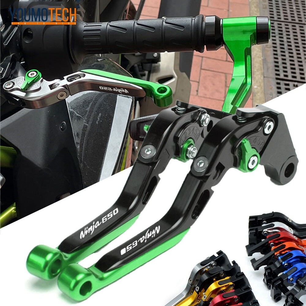 YOUMOTECH Dành cho Kawasaki Ninja 650 2017-2023 Z650 2017-2023 Có thể điều chỉnh gấp Tay nắm phanh có thể mở rộng Cần phanh ly hợp Ninja650 NINJA 650R Z 650 Phụ kiện Tay đòn phanh nhôm CNC