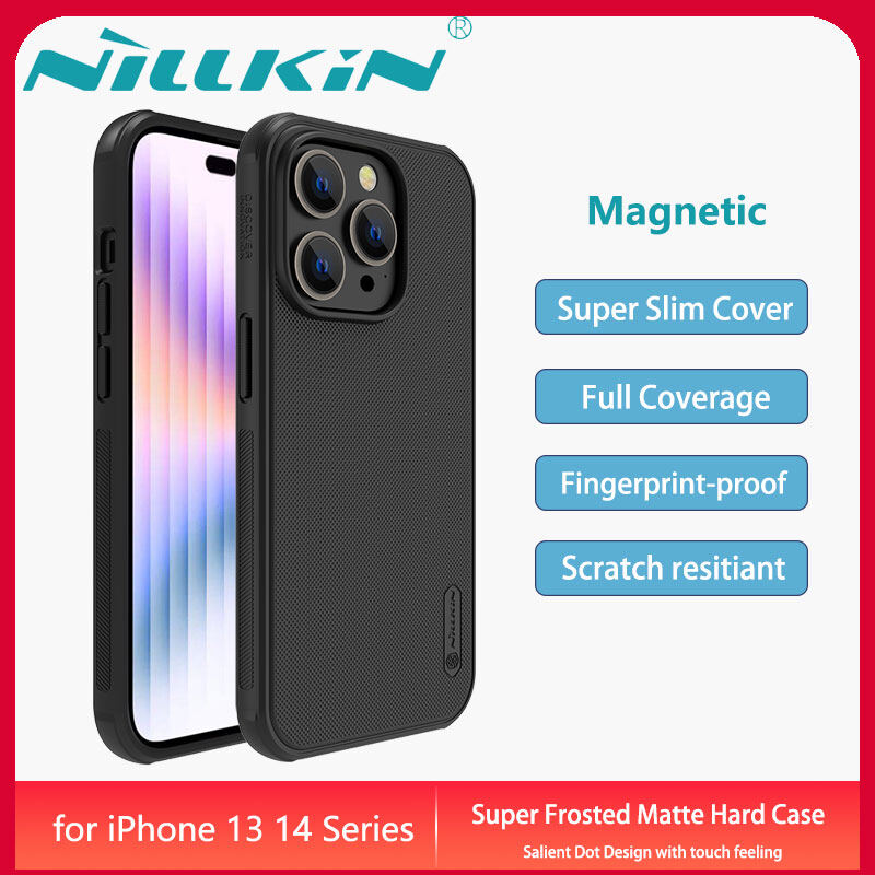 Nillkin Ốp lưng Apple iPhone 13 14 Pro Max Plus Phone Case MagSafe Super Frosted Pro Back Cover Casing