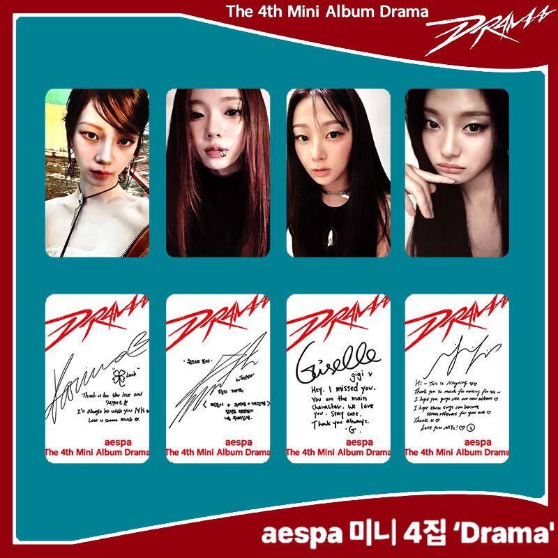 Aespa Album Drama Làm Sao photocards Kpop mùa đông karina Giselle ningning thẻ ảnh 4 mỗi bộ