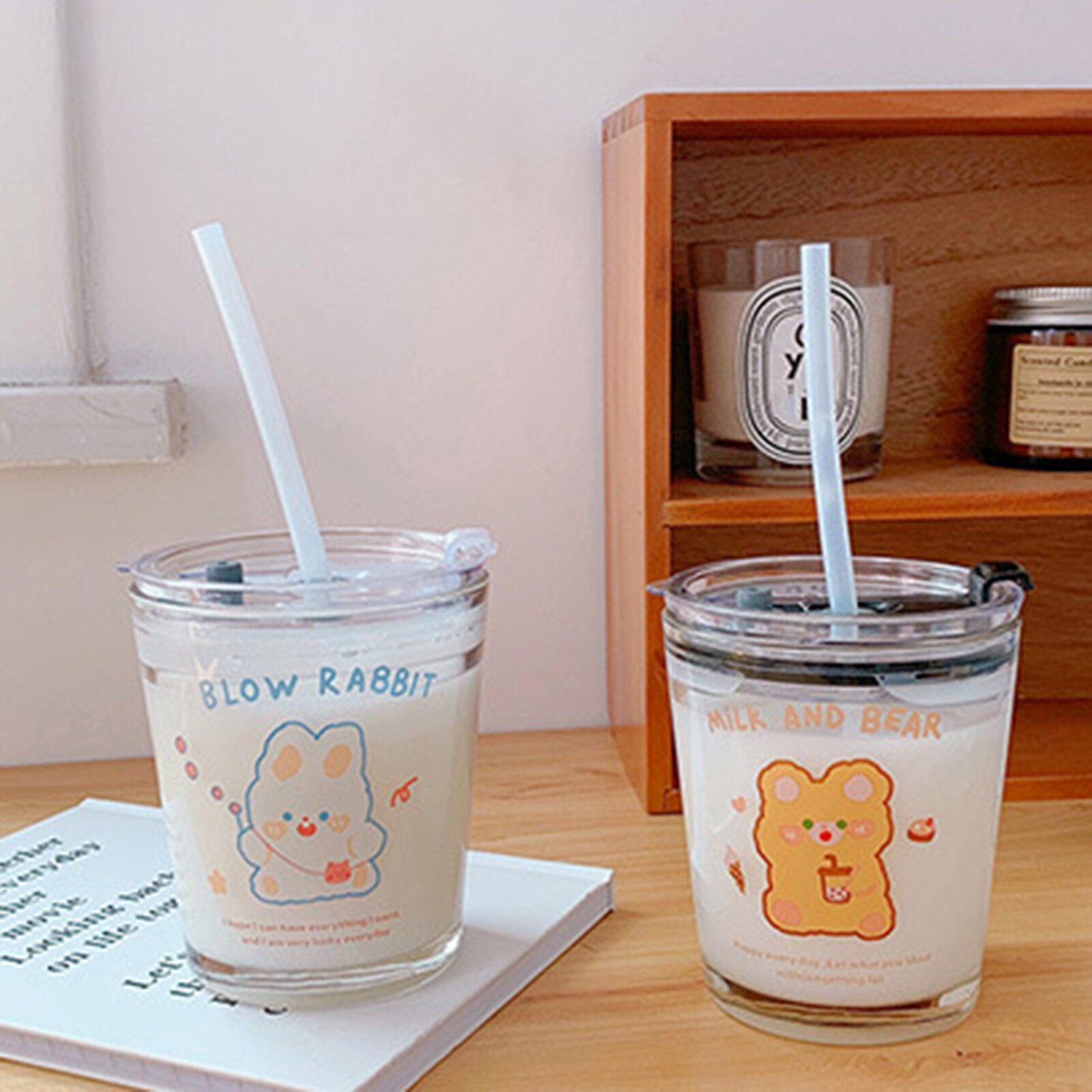 BlueH Cốc Uống Nước Cốc Có Ống Hút Uống Trà Sữa Cà Phê Dung Tích Lớn