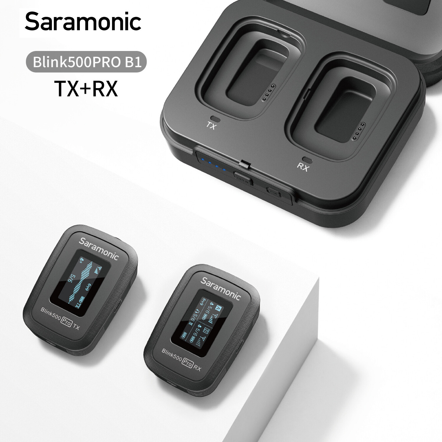 Saramonic Blink500 Pro Wireless Lavalier Microphone with Charging Case, OLED Display & 3.5mm Headphone Output for DSLR, Video Cameras, Smartphones, Tablets, Computers Youtube Facebook Live ราคา 7,000 บาท*ส่งฟรี