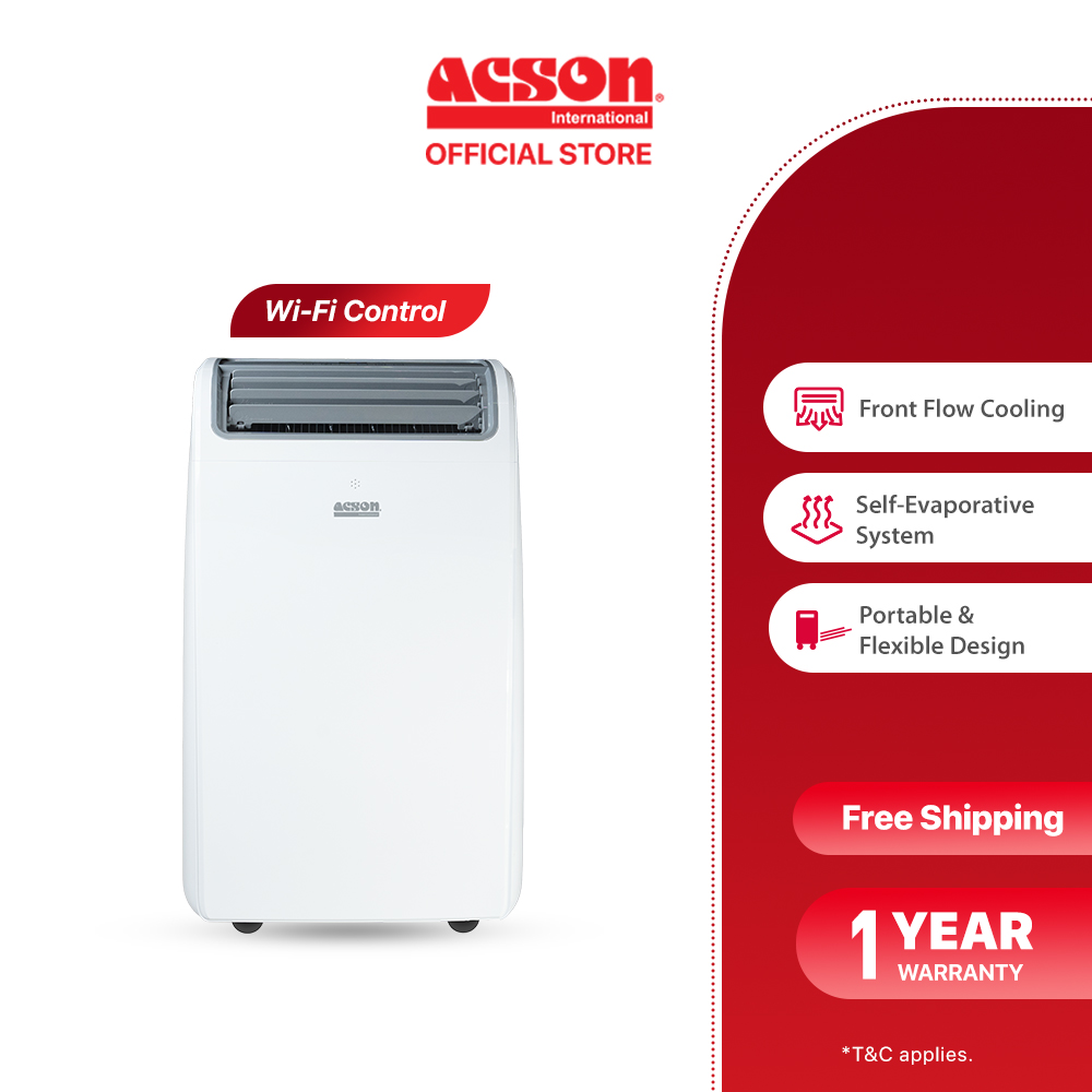 Acson Portable Air-Conditioner (Wi-Fi MOVEO) - Front Flow Cooling / Self-Evaporative System / 1 year warranty A5PA15E