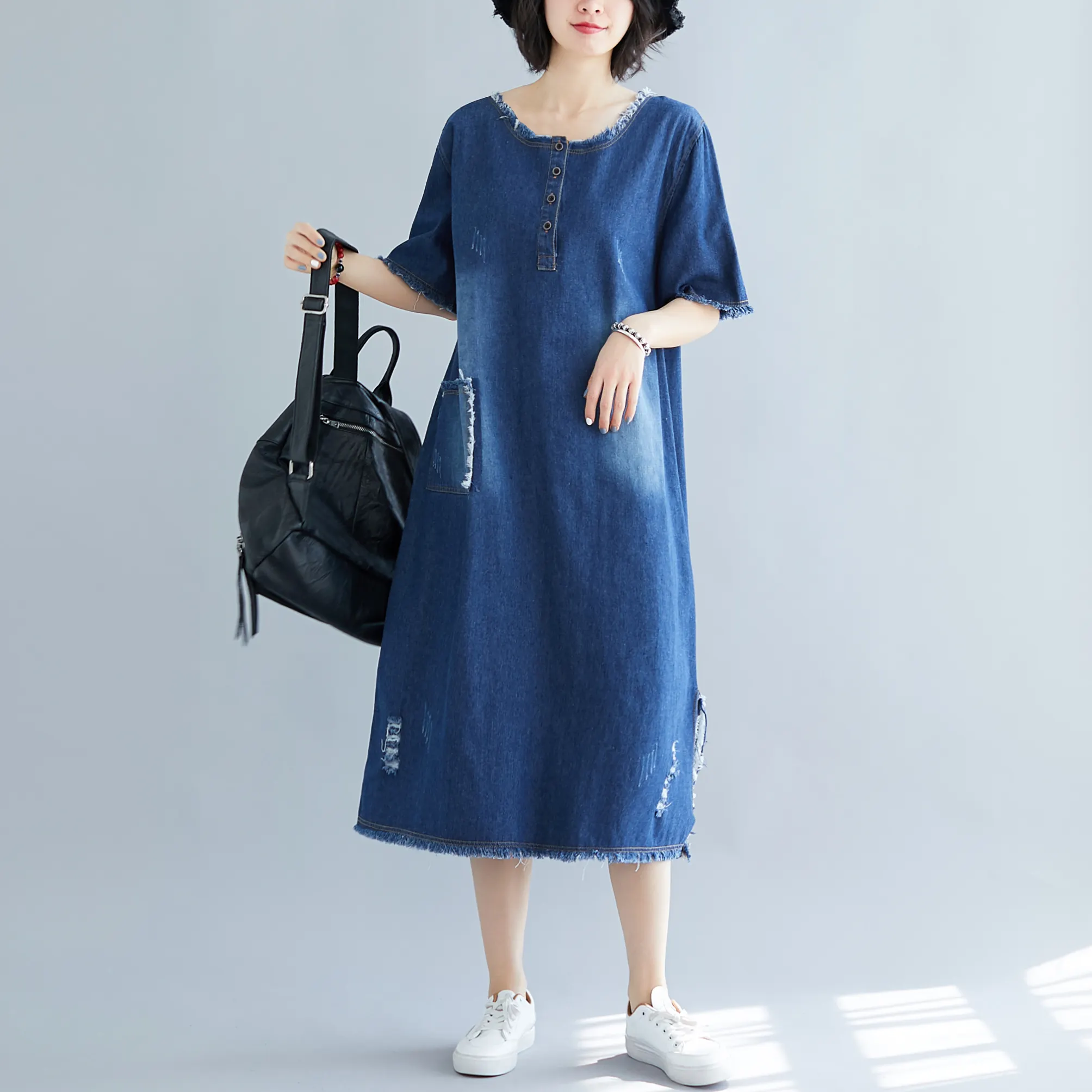 distressed jeans dress