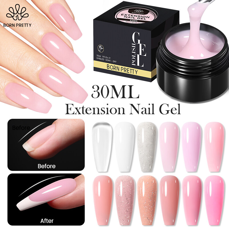 BORN PRETTY 30ml 1Box Nail Extension Gel Pink White Clear Quick UV LED
