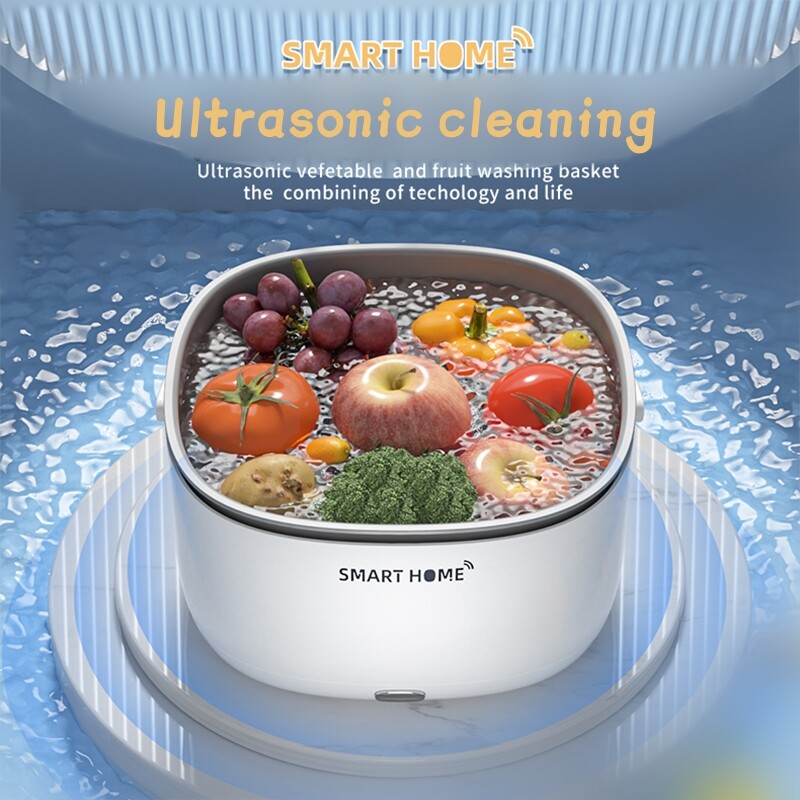 Gambar ?Ready stock?Ultrasonic Wireless Fruit Vegetable Washing Machine 5L remove pesticide residues Food Purifier Vegetables