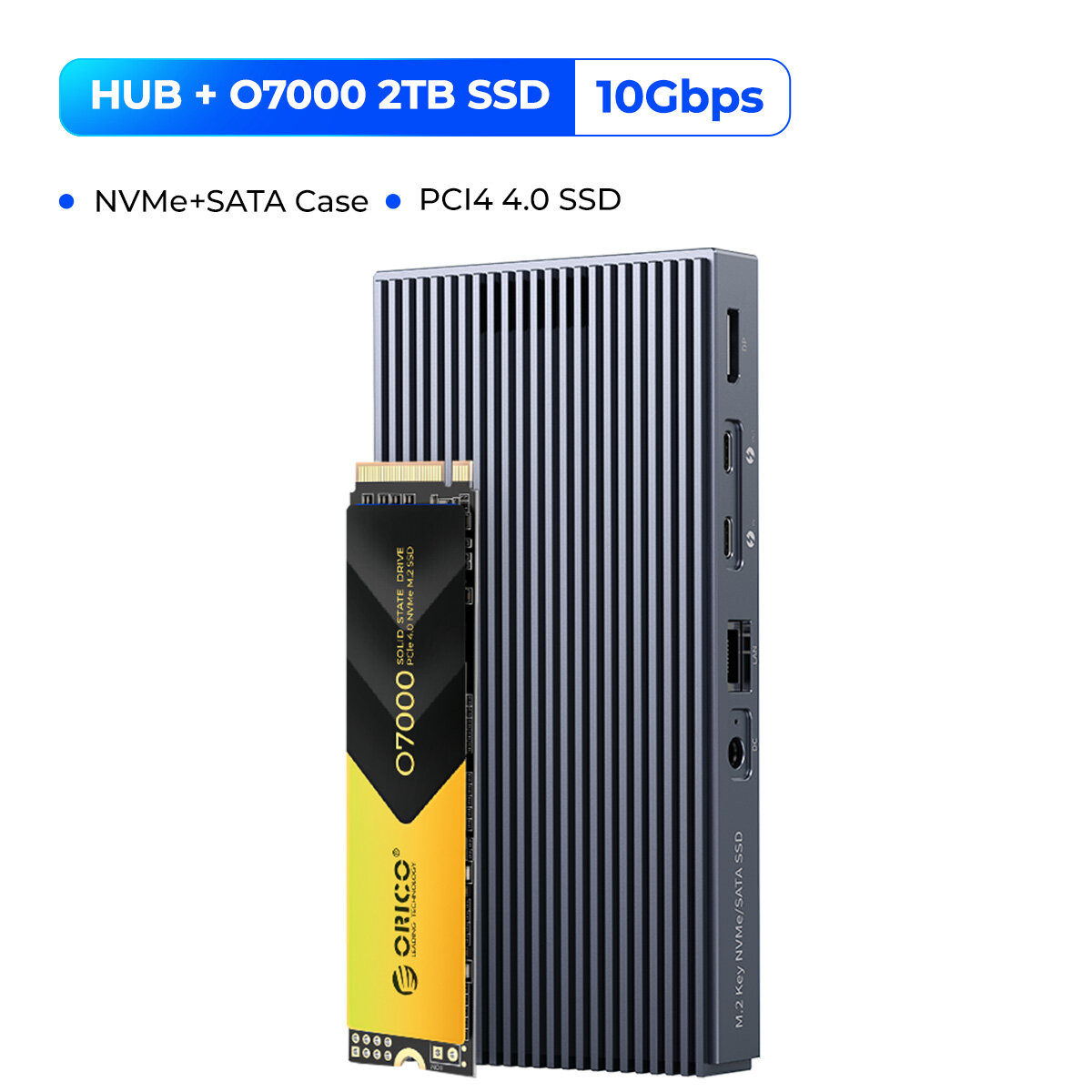 ORICO HUB USB C Loại 3 40Gbps Thunderbolt Với M.2 NVME NGFF SSD Bộ Chuyển Đổi Nguồn 24V Dữ Liệu 10Gb