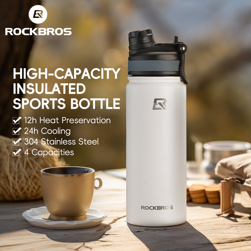 ROCKBROS Stainless Steel Water Bottle Vacuum Hot Cold Insulated Bottle