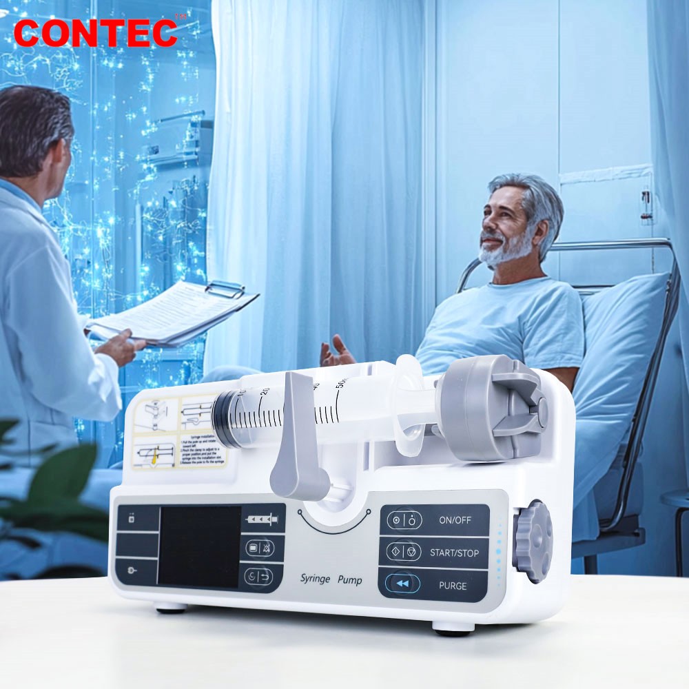 ผลิตภัณฑ์เพื่อสุขภาพ contec SP950S ปั๊มฉีด ปั๊มไซริง ฟังก์ชั่นเตือนพารามิเตอร์แบบเรียลไทม์ สัญญาณเตือนแบบปรับได้และมองเห็นได้ ราคา 13,224 บาท*ส่งฟรี