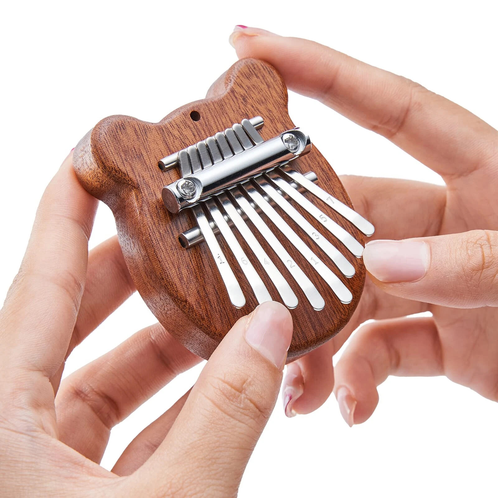 8 Phím Mini Kalimba Trong Suốt Gấu Pha Lê Kalimba Ngón Tay Cái Đàn Piano Acoustic ngón tay Piano nhạ