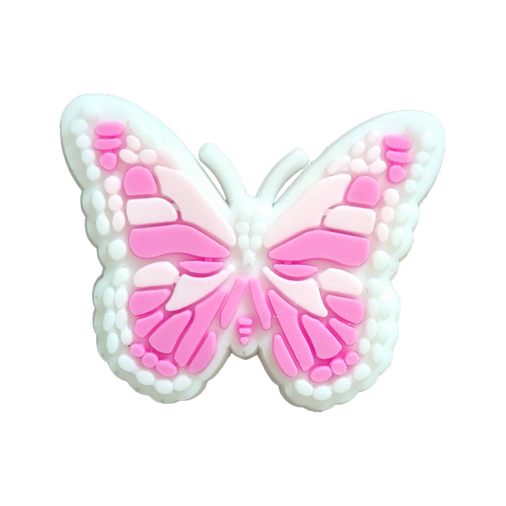 1PCS Pink Girlish Fresh Style Cartoon Smile Face Butterfly DIY Candy Shoe Charms PVC Rainbow Accessories Decorate Girls Kids Birthday Lovely Gifts - 5