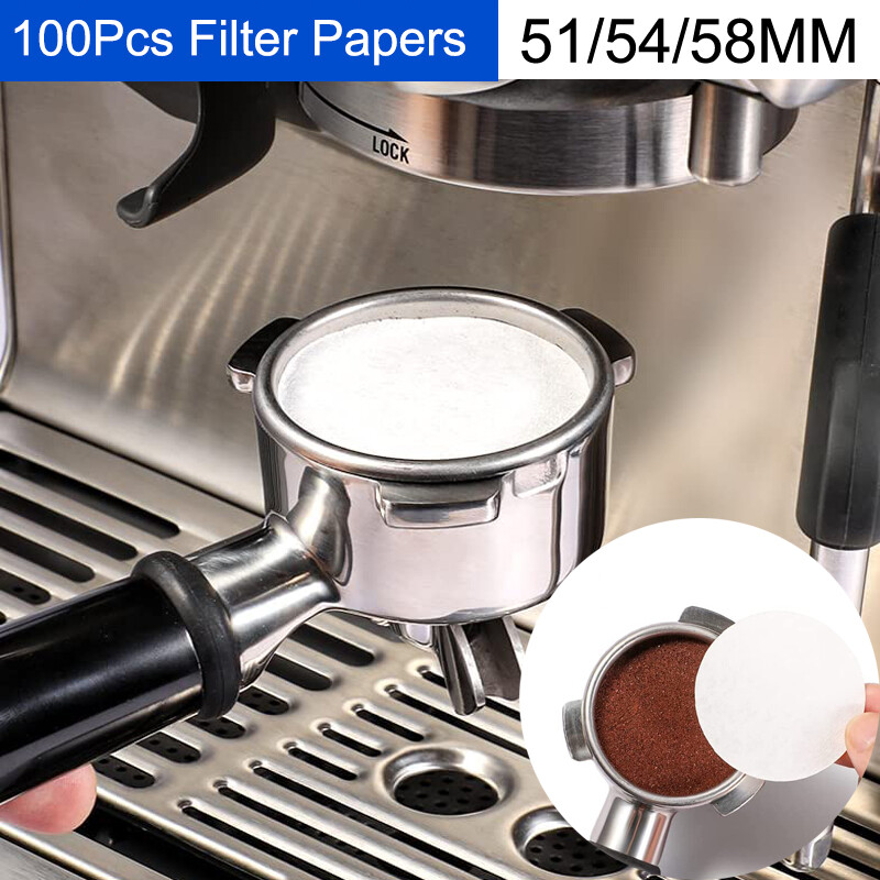 100 cái giấy lọc cà phê 51/54/58mm máy pha cà phê giấy lọc cà phê không tẩy trắng cho máy pha cà phê espresso