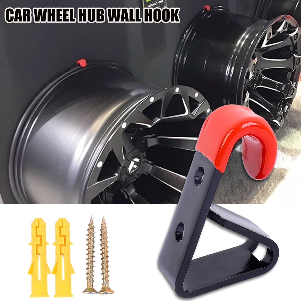 6-Pack Metal Tire Rim Wheel Hub Display Stand Rack – Wall Mounted Hooks For Shop Or Garage