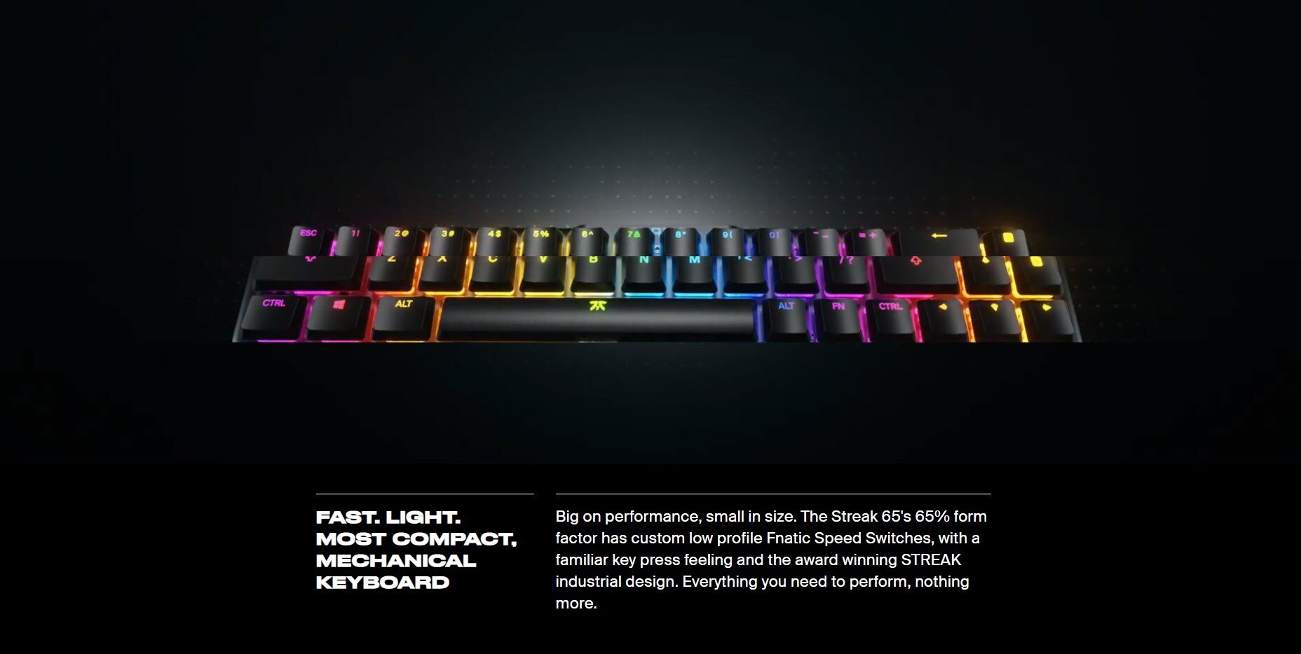 Fnatic Gear STREAK65 RGB Mechanical Low Profile switch Gaming Keyboard ...