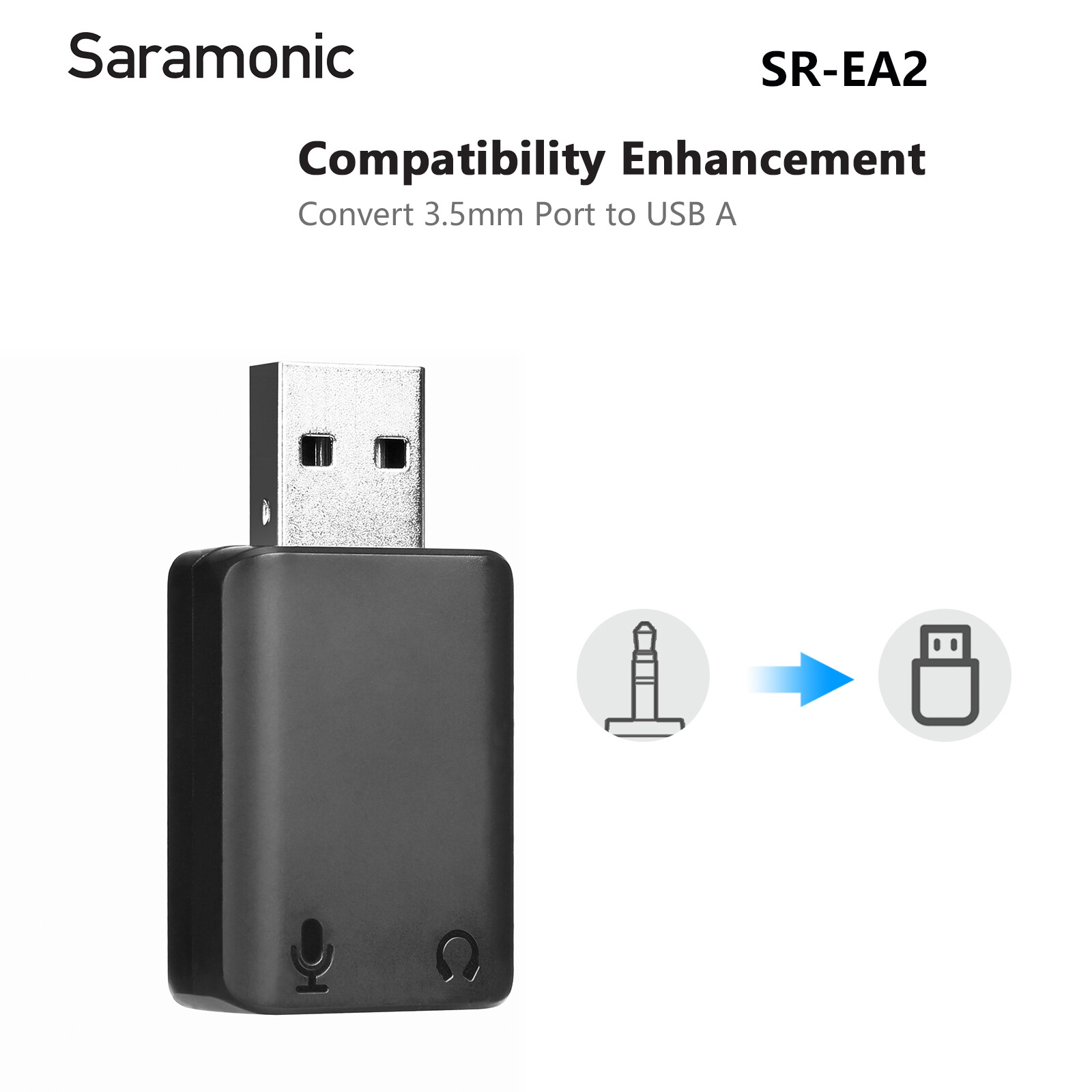Bộ Chuyển Đổi Mic Âm Thanh Saramonic Mini USB-A Sang 3.5Mm Cho Máy Tính Xách Tay