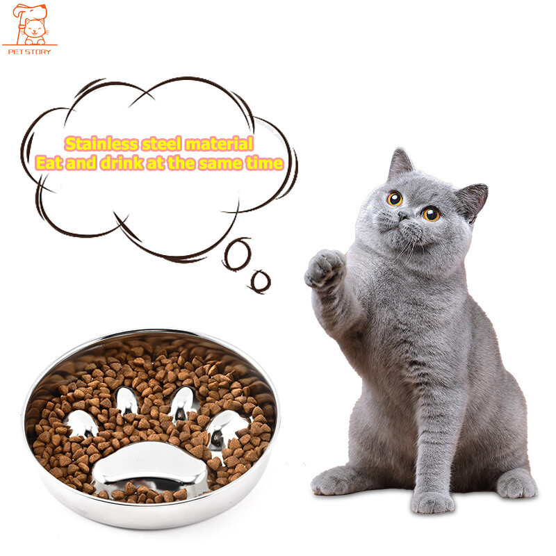 Bát bát thức ăn chậm Dog lưu vực Bát cho chó thép không gỉ bát uống nước cổ bảo vệ ăn bát thức ăn cho chó bát thức ăn bát thức ăn cho chó bát thức ăn Nguồn cung cấp
