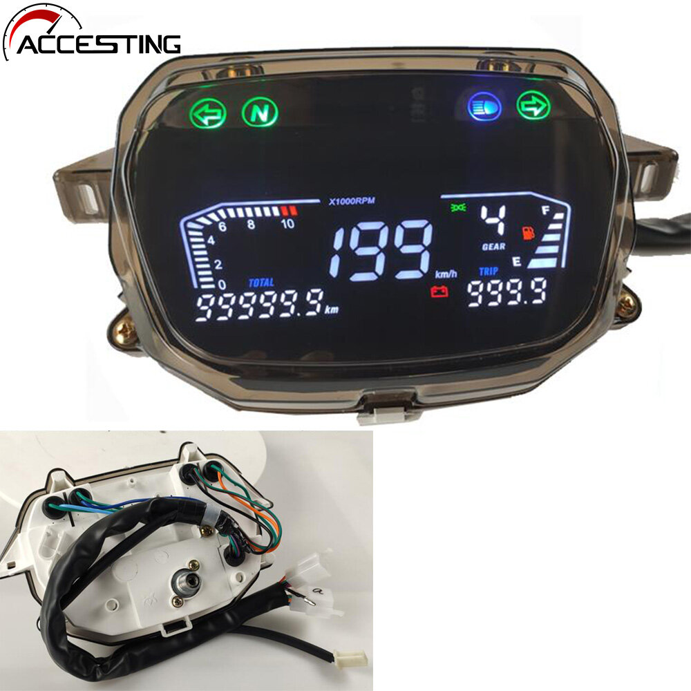 Indicador de marcha digital LED de 1-6 velocidades Medidor de pantalla a prueba de agua para Kawasaki ER6N Z1000 SX Ninja 400 650 Z800 Z750 Versys 650 Z650 W800 Ninja 300 Vulcan