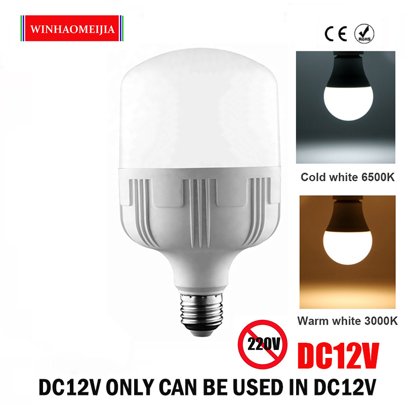 Dc 12 V bóng đèn LED E27 đèn 3W 6W 9W 12W 15W 18W 24W 36W cho Đèn LED năng lượng mặt trời Bóng đèn 12 Volt điện áp thấp đèn chiếu sáng