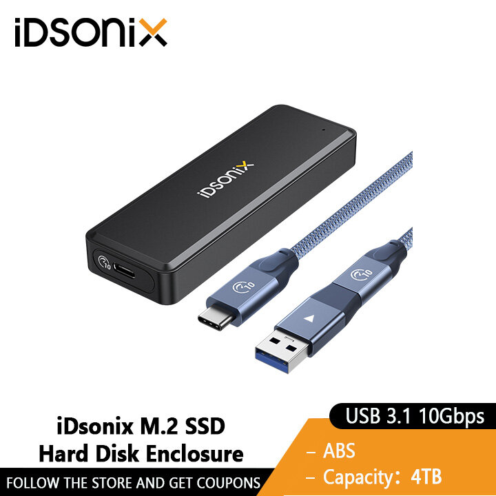 iDsonix Nvme Case Usb c M2 SSD Enclosure NVMe 10Gbps PCIe SSD Box For M.2 NVMe NGFF SATA SSD Disk Tool Free Case For Macbook ราคา 127 บาท*ส่งฟรี