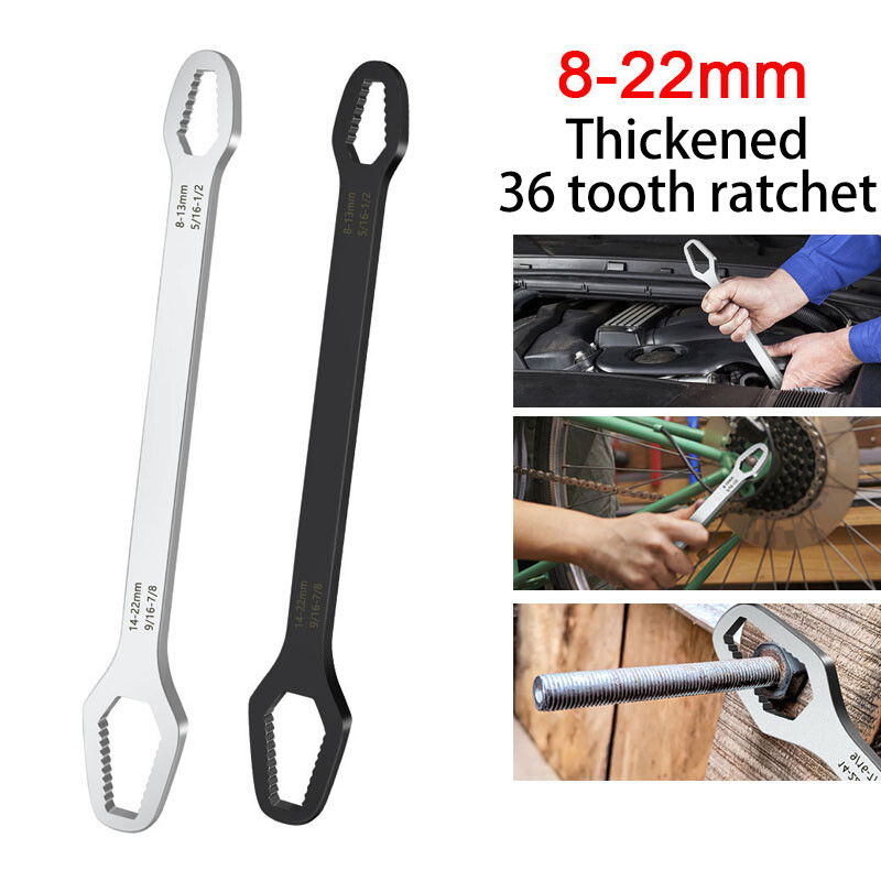 Cờ lê torx đa năng 8-22mm cờ lê hai đầu tự siết chặt cờ lê kết hợp cờ lê kính có thể điều chỉnh cờ lê torx hai đầu dụng cụ cầm tay thông dụng