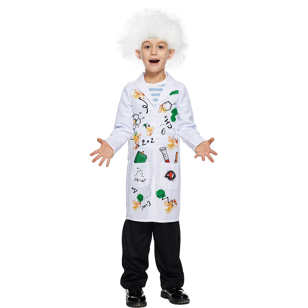 White Lab Coat Adult Crazy Scientist Doctor Halloween Costume Fancy Dress |  eBay