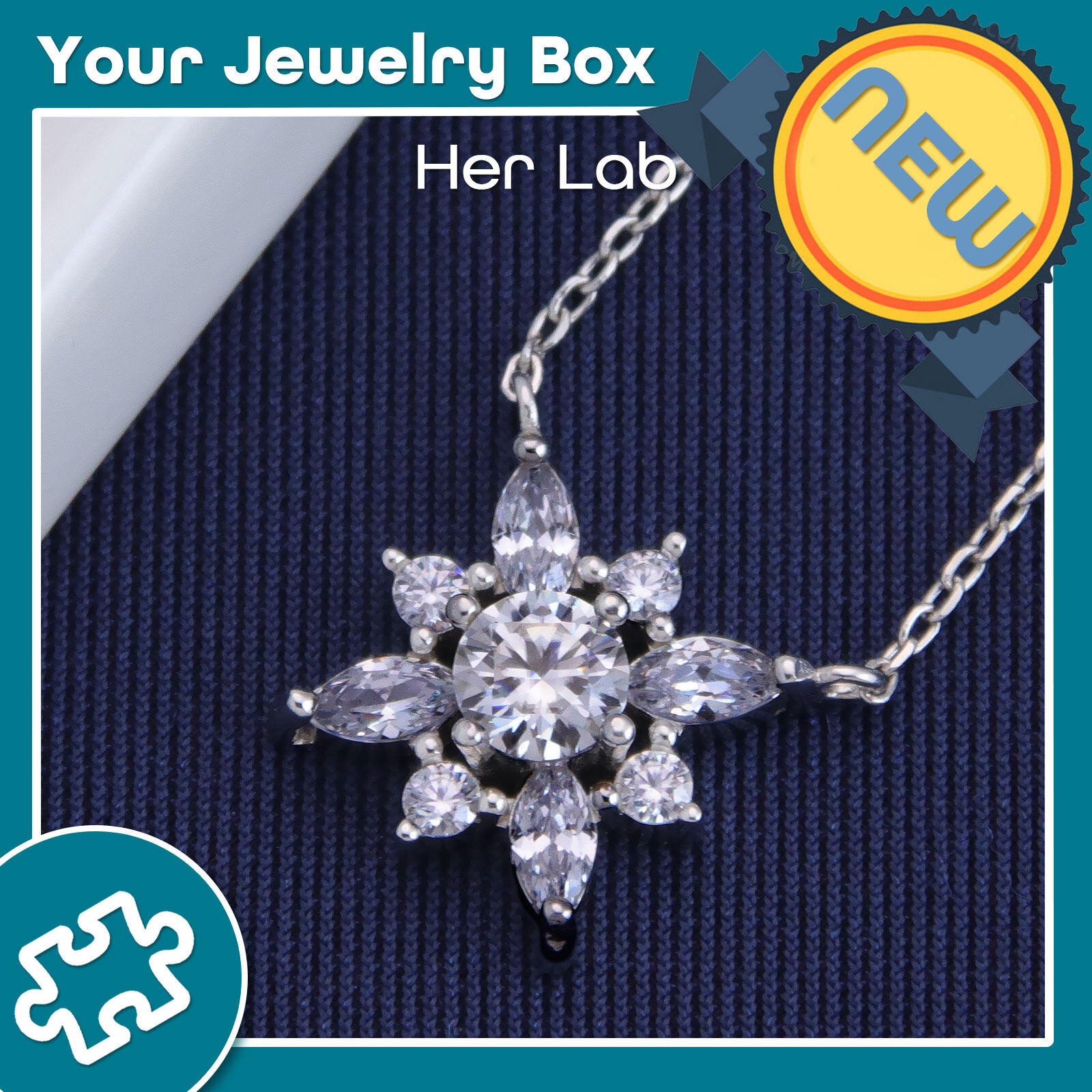 Her Lab Jewelry | Korean style high-end diamond pendant sterling silver 50-point moissanite women's snowflake necklace Expensive high-end accessories 100% passed the diamond detector, imported gemstone wedding gift ราคา 3,659 บาท*ส่งฟรี