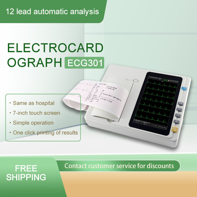 【COD】Medical three channel portable electrocardiogram machine, 12 lead, automatic analysis results, touch screen, hospital/clinic/home electrocardiogram detector ราคา 10,210 บาท*ส่งฟรี