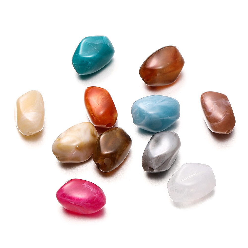 St.kunkka 10 chiếc hạt đá giả hình kim cương hạt không đều Acrylic 13x20mm cho Vòng tay tự làm trang sức vòng cổ làm phụ kiện trang sức