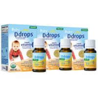 Ddrops Baby Vitamin D3 400IU - Organic Liquid Drops for Bone Growth & Immunity - 90 Days Supply (2.5ml)
