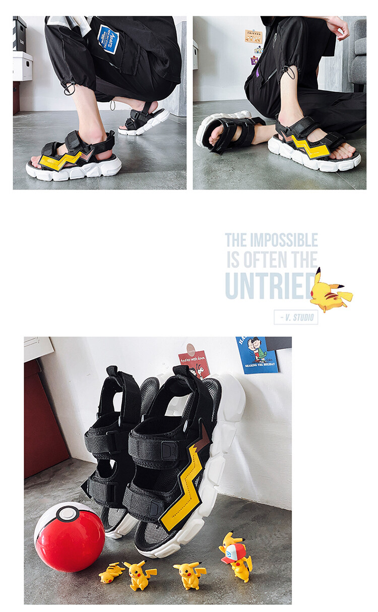 Dép Quai Hậu Nam Dép Quai Hậu Nam 2020 Mới Mùa Hè Pikachu Outer Wear Dual-Use Student Sandals Youth Đế Dày Không Trượt Giày Đi Biển 7