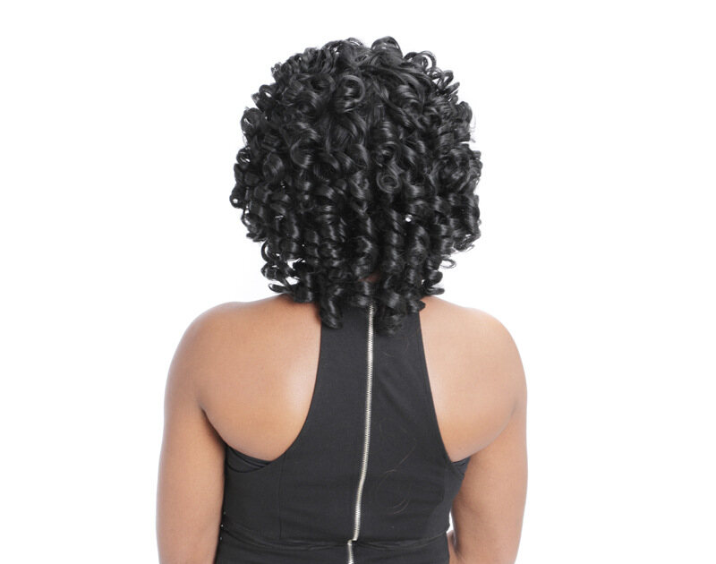 Mũ Đội Đầu Tóc Giả Nữ Châu Phi, Tóc Giả Xoăn Rộng Lớn Thực Tế Màu Đen, Mũ Đội Đầu Ngắn Phụ Kiện Đội Đầu Tóc Xoăn Ngắn