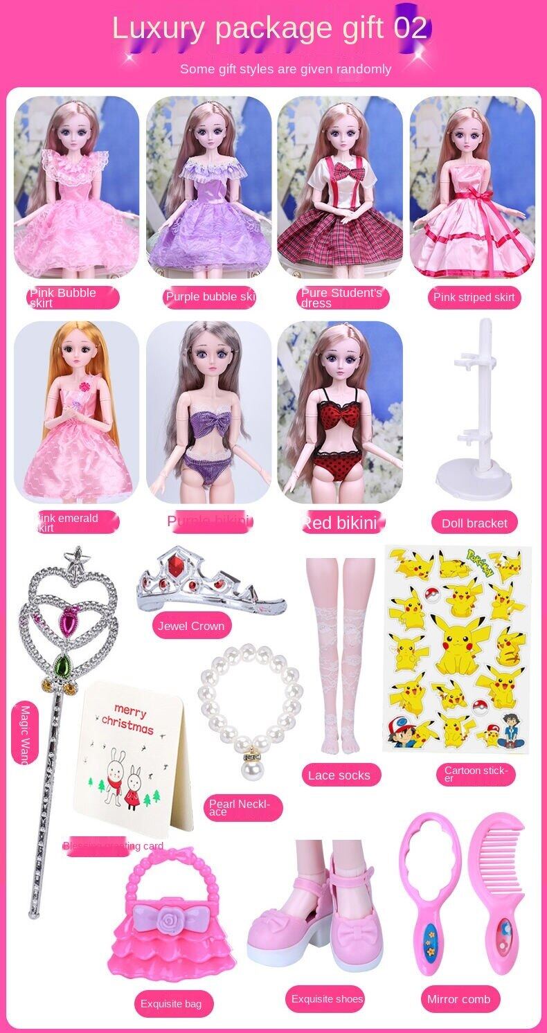 60cm yangyitian Barbie doll queen Princess set single children and girls dressing toys birthday gift