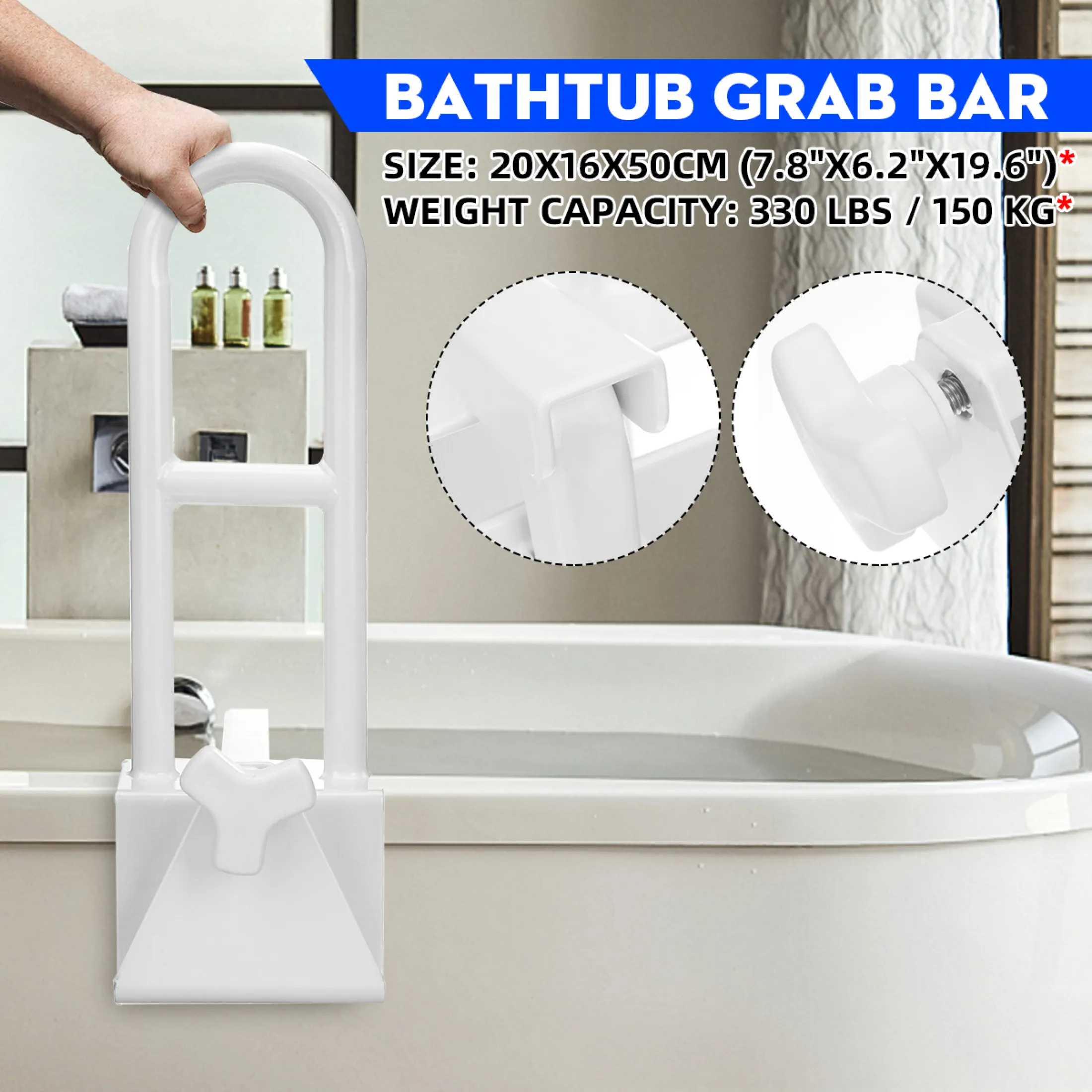 Bathtub Grab Bar Safety Rail Shower, Bathtub Safety Rail For Fiberglass Tub
