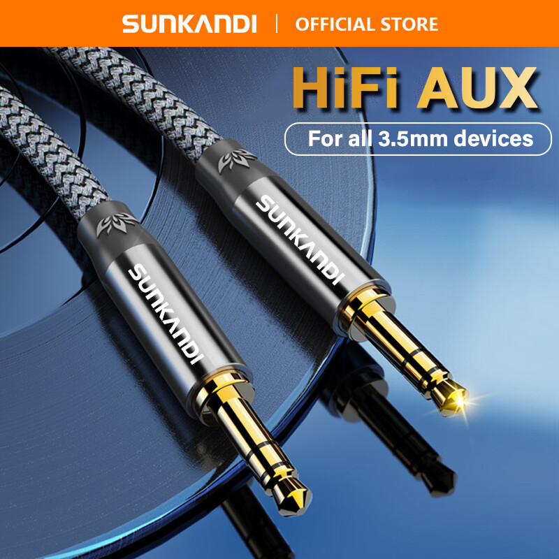 SUNKANDI Male To Male Aux Cable 3.5mm Headphone Adapter Cable For Earphones Speaker Car Computer Cell Phone Splitter Adapter Audio Extension Cable Earphone Audio Converter ราคา 53 บาท*ส่งฟรี