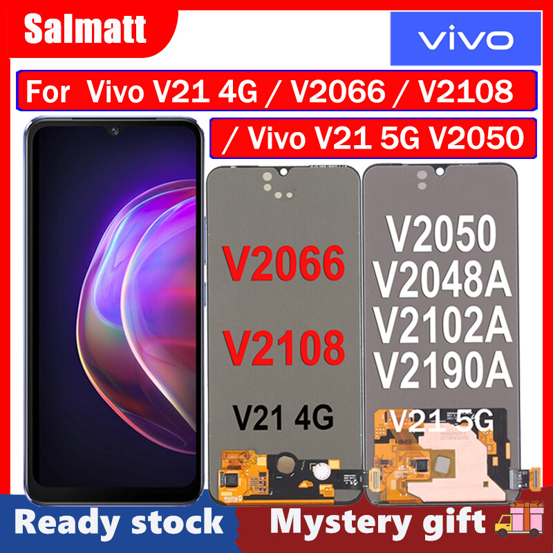 Salmatt màn hình tft màn hình lcd cho vivo v21 4g v2066, v2108/v21 5g v2050 màn hình lcd màn hình màn hình cảm ứng bộ phận lắp ráp cho bộ số hóa thay thế cho vivo v21 4g 5g